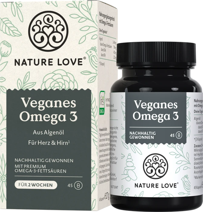 Nature Love Veganes Omega 3 Kapseln, 45 Stück