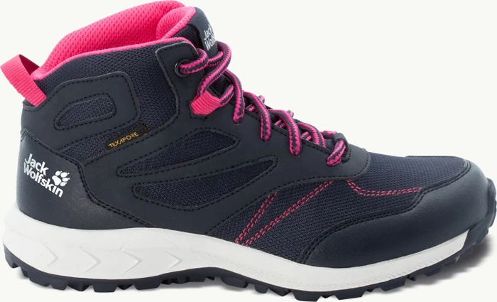 Jack Wolfskin Woodland Texapore Mid night blue/pink (Junior)