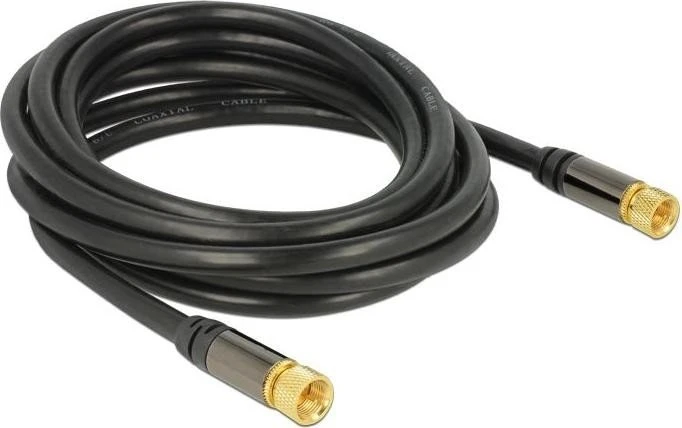 DeLOCK Antennenkabel F Stecker/F Stecker RG-6/U, 3m, schwarz