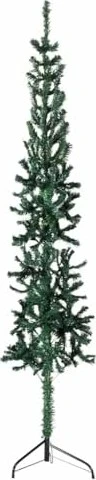 vidaXL Künstlicher Weihnachtsbaum halbrund schlank grün, 240cm