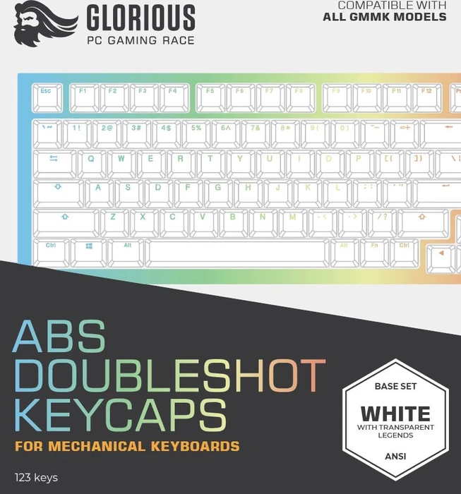 Glorious GMMK V2 USA Base Kit, Kunststoff (ABS) Double-Shot, weiß, 123 Tasten, ANSI-US
