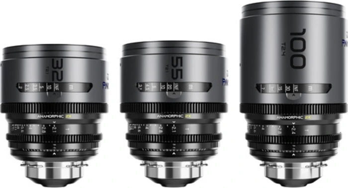 DZOFilm Pavo 2x Anamorphic 32/55/100mm Blue Flare imperial 3-Lens Set für PL