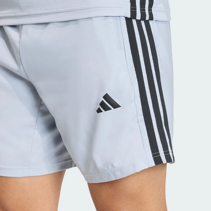 adidas Workout Essentials Base 3 Stripes Hose kurz halo silver/black (Herren)