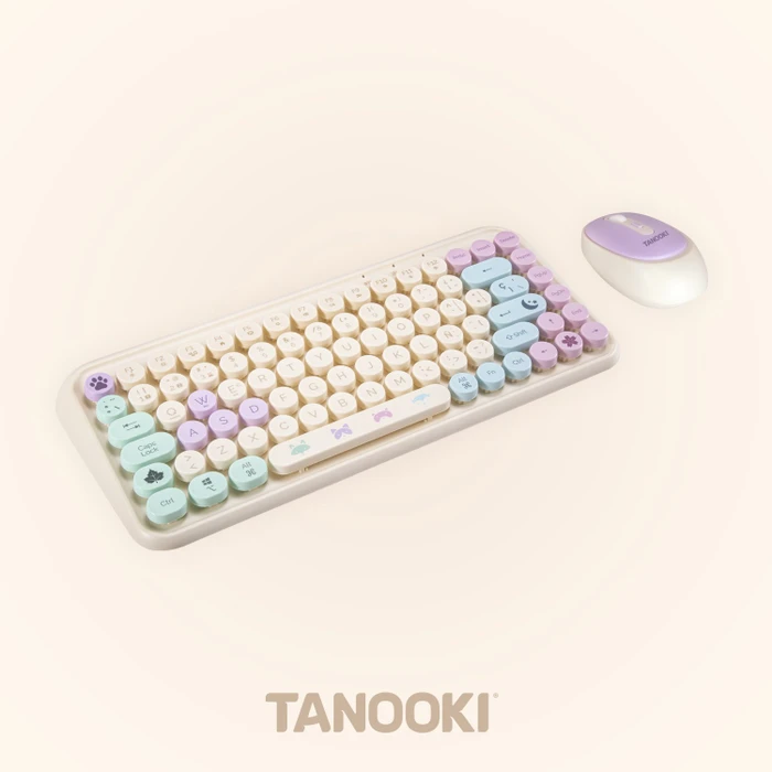 Blade Tanooki Cozy Wireless Pack Wireless Tastatur-Maus-Set, rosa, USB/Bluetooth, ES