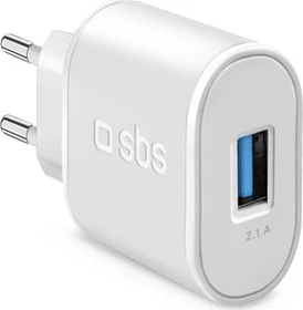 SBS Mobile 2100mAh USB Travel Charger weiß/grau