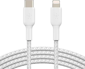 Belkin BoostCharge Braided USB-C to Lightning Cable 2.0m weiß