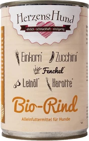 Herzens Hund Bio Rind mit Bio Gemüse, 4.80kg (12x 400g)