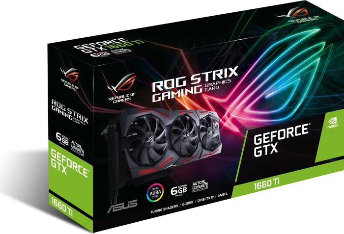 ASUS ROG Strix GeForce GTX 1660 Ti, ROG-STRIX-GTX1660TI-6G-GAMING, 6GB GDDR6, 2x HDMI, 2x DP