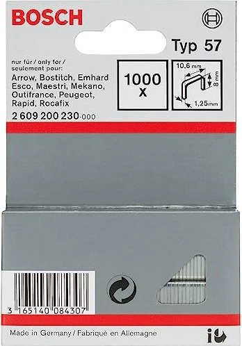 Bosch Professional Typ 57 Tacker-Klammern, 8x10.6mm, 1000 Stück