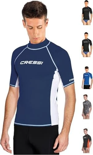 Cressi Rash Guard Shirt kurzarm blau/weiß (Herren)