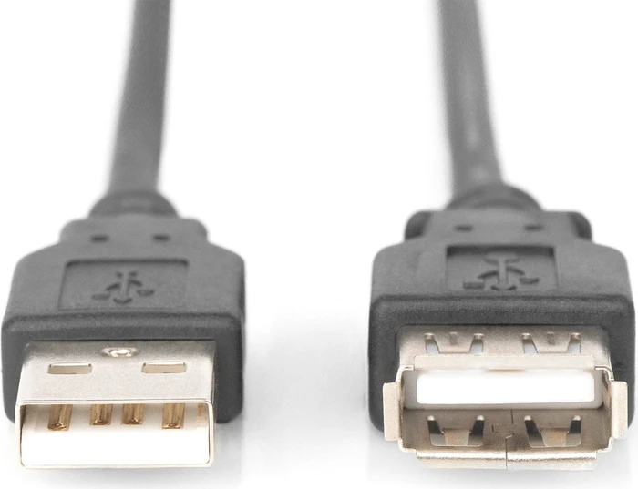 Digitus USB 2.0 Verbindungskabel, USB-A [Stecker] auf USB-A [Buchse], 1.8m schwarz