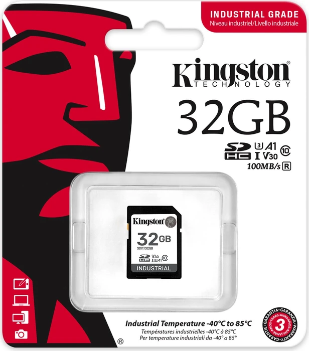 Kingston INDUSTRIAL R100/W80 32GB, UHS-I U3, A1, Class 10