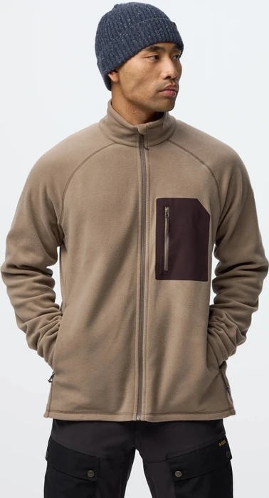 Fjällräven Kaipak Fleece Funktionsjacke suede brown/black oak (Herren)