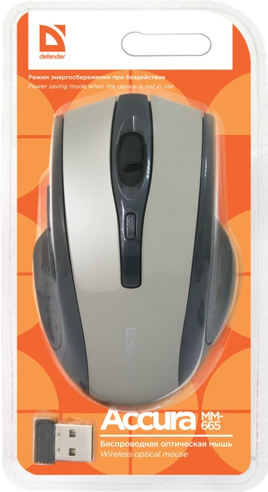 Defender Accura MM-665 Wireless Optical Mouse grau, USB