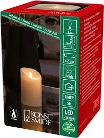 Konstsmide Echtwachskerze 11.4cm cremeweiß LED 1x warmweiß, 1 Stück