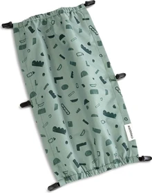Croozer Kraams Einsitzer Fahrradanhänger Sonnenschutz green patterned