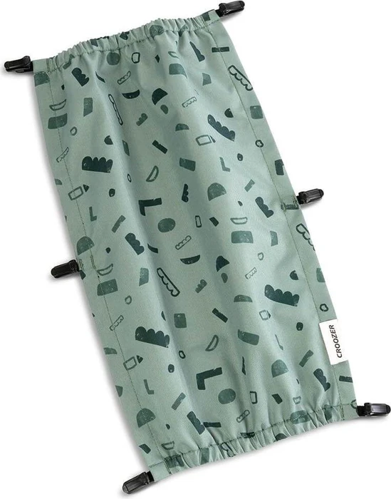 Croozer Kraams Einsitzer Fahrradanhänger Sonnenschutz green patterned