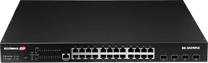 Edimax Pro GS-50 Rackmount Gigabit Smart Switch, 24x RJ-45, 4x SFP+, 400W PoE+