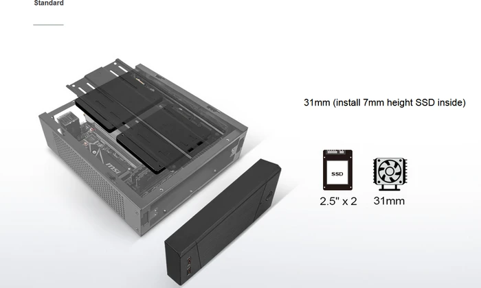 SilverStone Milo ML10, schwarz, Mini-ITX