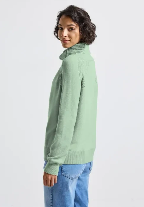 Street One Stehkragen Pullover serene green mel. (Damen)