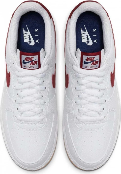 Nike Air Force 1 white/blue void/gum medium brown/team red (Herren)