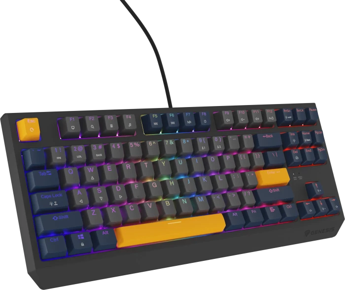 Genesis Thor 230 TKL, Naval Blue Negative, LEDs RGB, hot-swap, Outemu Panda, USB, US