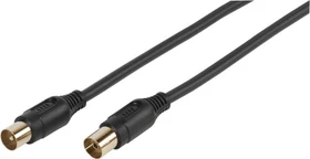 Vivanco Antennen-Kabel, Koax-Stecker - Koax-Kupplung, 90dB, 3m, schwarz (48134)