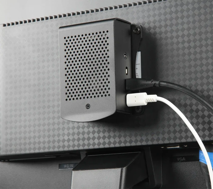Joy-iT Aluminiumgehäuse für Raspberry Pi 4, inkl. Wandhalterung, silber
