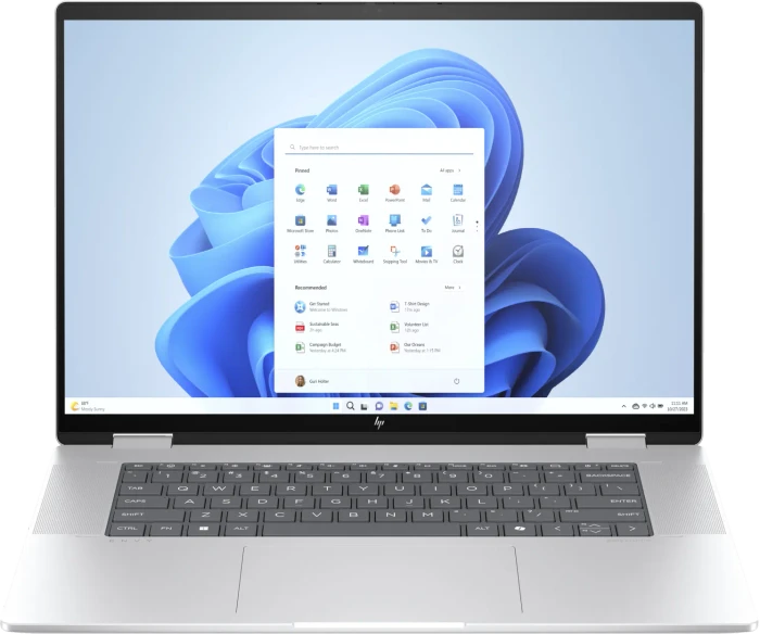 HP Envy x360 2-in-1 16-ac0473ng, Glacier Silver, Core Ultra 7 155U, 16GB RAM, 512GB SSD, DE