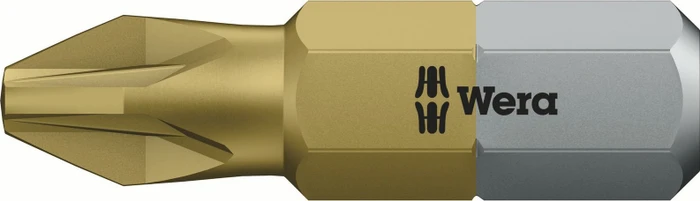 Wera 855/1 TiN Pozidriv Bit 1/4", PZ2x25mm, 1 Stück