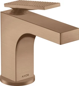 Hansgrohe Axor Citterio 90 Waschbeckenarmatur mit Hebelgriff Ablauffernbedienung und Rautenschliff brushed red gold