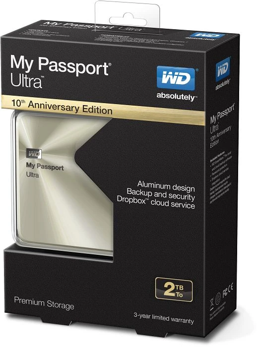 Western Digital WD My Passport Ultra Metal gold - Anniversary Edition - 2TB, USB 3.0 Micro-B