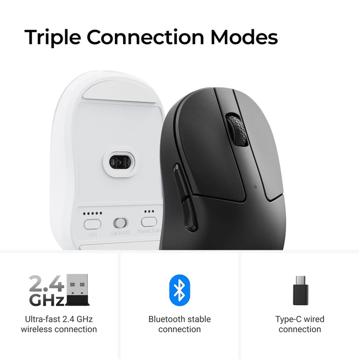 Keychron M4 8K Wireless Mouse schwarz, USB/Bluetooth