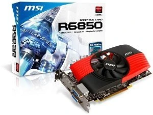 MSI Radeon HD 6850, R6850-PM2D1GD5, 1GB GDDR5, 2x DVI, HDMI, DP