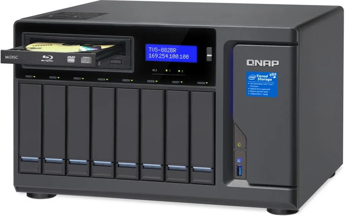 QNAP TVS-882BRT3-ODD-i5-16G 21TB, 16GB RAM, 4x RJ-45 1000Base-T, 4x Thunderbolt 3 / USB-C 3.1
