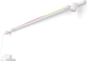 Philips Hue White and Color Ambiance Basis Perifo Schienensystem für die Wand gerade mit 2 Spots & 1 Gradient Light Tube groß weiß