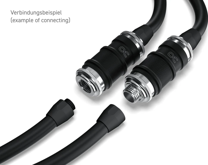 Alphacool ES Schnellverschluss BLH1A PushIn Female IG mit Schottverschraubung, 1x G1/4" IG, schwarz