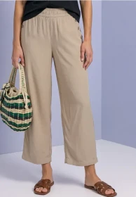 Street One High Waist Wide Leg Hose sepia sand (Damen)