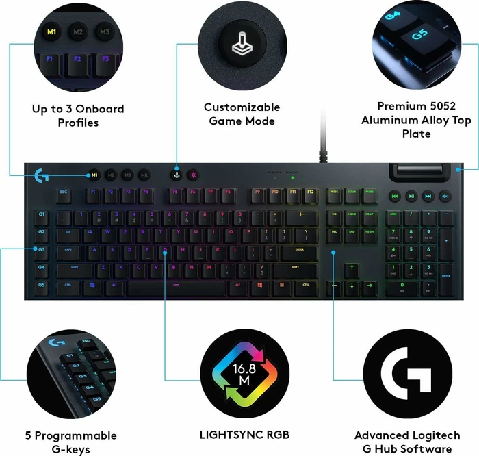 Logitech G815 Lightsync RGB, GL Linear, USB, DE