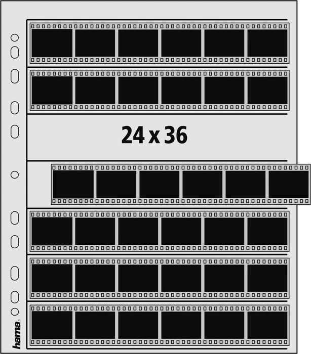 Hama 7x6 Streifen 24x36mm PP Negativ-Hüllen, 25 Stück