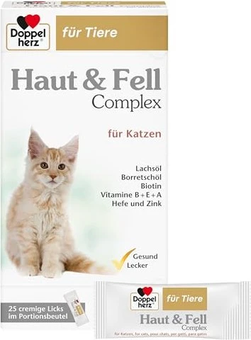Doppelherz für Tiere Haut & Fell Complex Paste für Katzen, 25 Stück