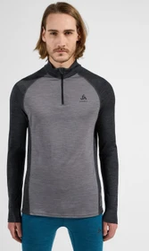 Odlo Performance Wool 150 Baselayer Halfzip Funktionsshirt langarm grey melange/dark grey melange (Herren)