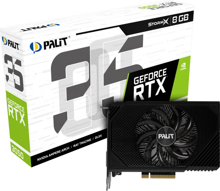 Palit GeForce RTX 3050 StormX (GA107), 8GB GDDR6, DVI, HDMI, DP