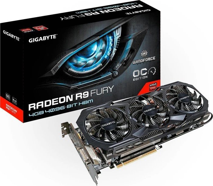 GIGABYTE Radeon R9 Fury Windforce 3X OC, 4GB HBM, DVI, HDMI, 3x DP