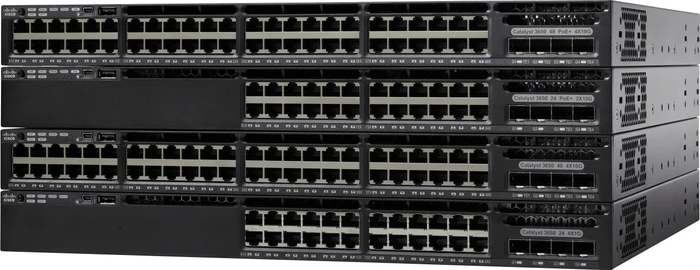 Cisco Catalyst 3650 IP Base Rackmount Gigabit Managed Stacking Switch, 24x RJ-45, 4x SFP