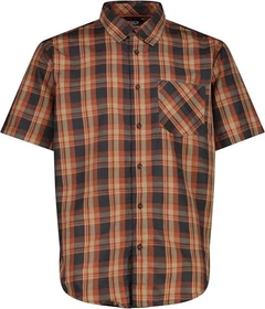 CMP Karomuster Hemd kurzarm antracite/orange/corda (Herren)