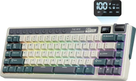 RK Royal Kludge M70 Wireless, Cyan Purple, weiß/blau, LEDs RGB, hot-swap, RK Tactile Beige, USB/Bluetooth, US