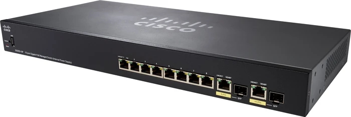 Cisco SG355 Rackmount Gigabit Managed Switch, 8x RJ-45, 2x RJ-45/SFP, 62W UPoE