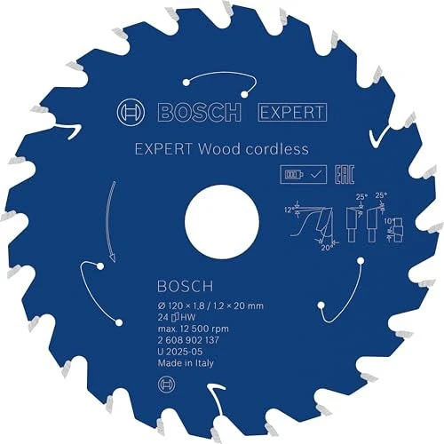Bosch Professional Expert Wood Cordless Kreissägeblatt 24Z, 120x1.2x20mm, 1 Stück