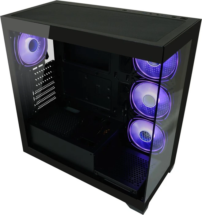 LC-Power Gaming 715B Seamless_X, schwarz, Glasfenster